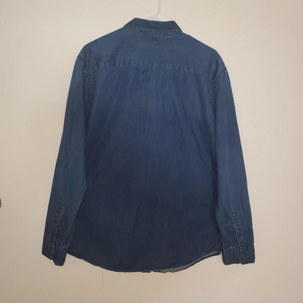 Mens Calvin Klein Jeans Dark Denim Long Sleeve Shirt - Picture 9 of 14